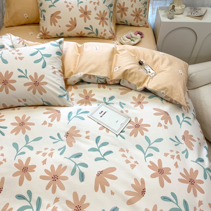 91家纺网 家纺一手货源 找家纺 晨希2023年新款全棉花卉印花简约款多规格四件套 娇兰