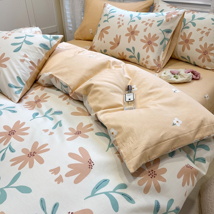 91家纺网 家纺一手货源 找家纺 晨希2023年新款全棉花卉印花简约款多规格四件套 娇兰