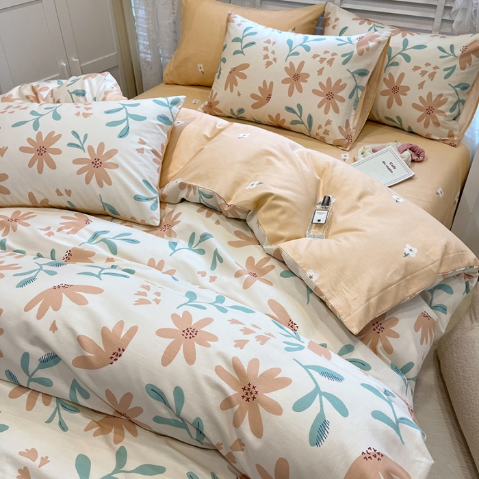 91家纺网 家纺一手货源 找家纺 晨希2023年新款全棉花卉印花简约款多规格四件套 娇兰