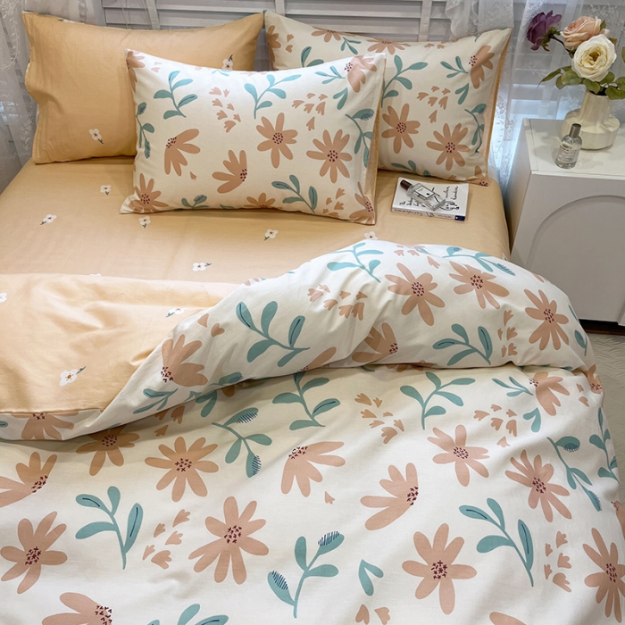 91家纺网 家纺一手货源 找家纺 晨希2023年新款全棉花卉印花简约款多规格四件套 娇兰