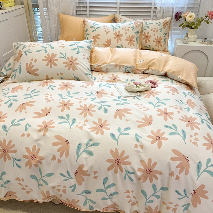 91家纺网 家纺一手货源 找家纺 晨希2023年新款全棉花卉印花简约款多规格四件套 娇兰