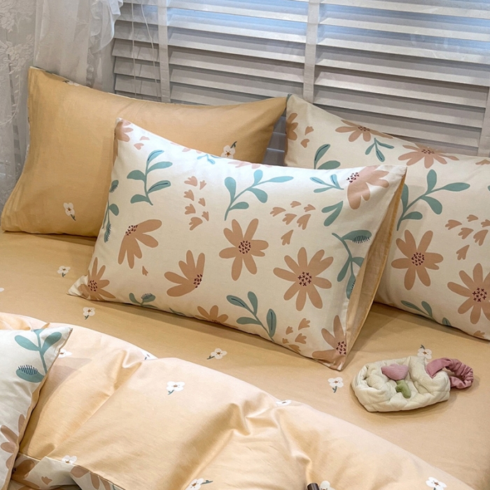 91家纺网 家纺一手货源 找家纺 晨希2023年新款全棉花卉印花简约款多规格四件套 娇兰