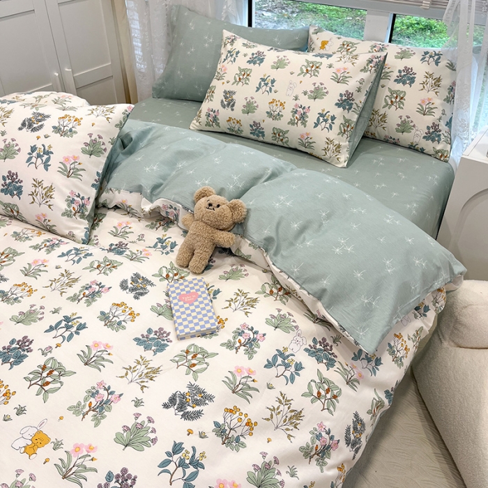 91家纺网 家纺一手货源 找家纺 晨希2023年新款全棉花卉印花简约款多规格四件套 落离