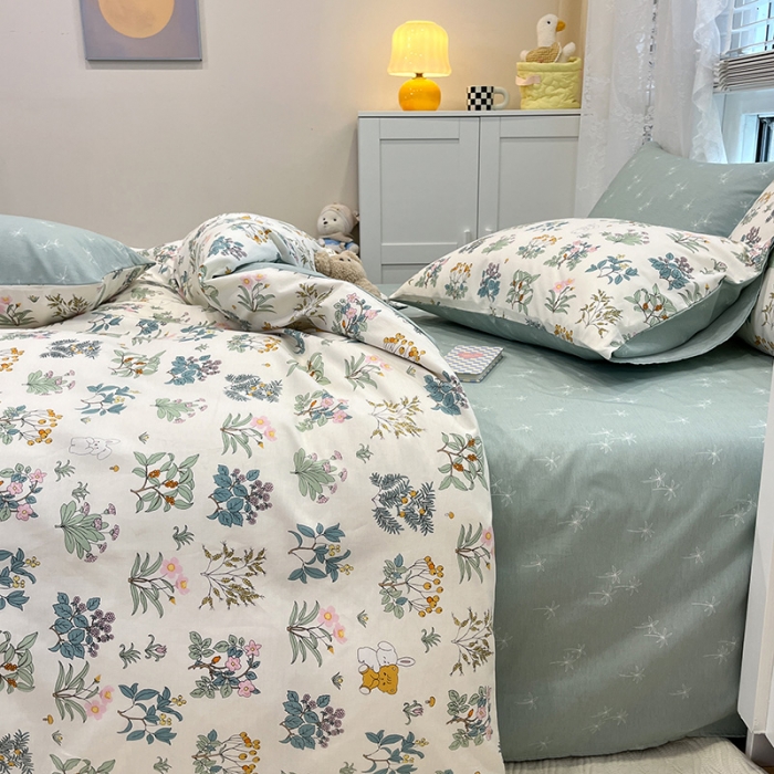 91家纺网 家纺一手货源 找家纺 晨希2023年新款全棉花卉印花简约款多规格四件套 落离