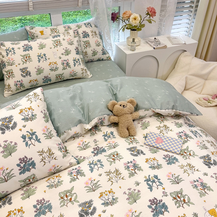 91家纺网 家纺一手货源 找家纺 晨希2023年新款全棉花卉印花简约款多规格四件套 落离