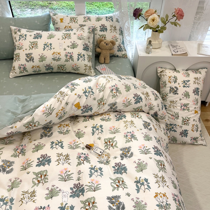 91家纺网 家纺一手货源 找家纺 晨希2023年新款全棉花卉印花简约款多规格四件套 落离