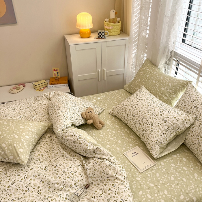 91家纺网 家纺一手货源 找家纺 晨希2023年新款全棉花卉印花简约款多规格四件套 小雅