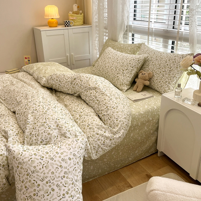 91家纺网 家纺一手货源 找家纺 晨希2023年新款全棉花卉印花简约款多规格四件套 小雅