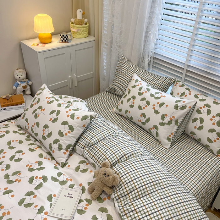 91家纺网 家纺一手货源 找家纺 晨希2023年新款全棉花卉印花简约款多规格四件套 杏花雨