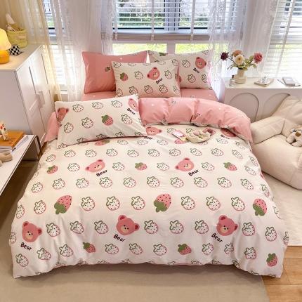 91家纺网 家纺一手货源 找家纺 （总）晨希2023年新款全棉卡通印花简约款多规格四件套 