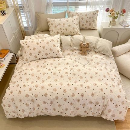 晨希2023年新款全棉卡通印花简约款多规格四件套  绒兔