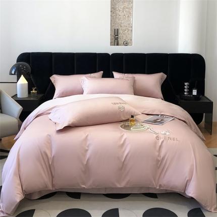 91家纺网 家纺一手货源 找家纺 凯磊 新款高支高密.长绒棉刺绣四件套--浪漫 浪漫-夹心粉