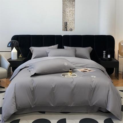 91家纺网 家纺一手货源 找家纺 凯磊 新款高支高密.长绒棉刺绣四件套--浪漫 浪漫-弥漫灰