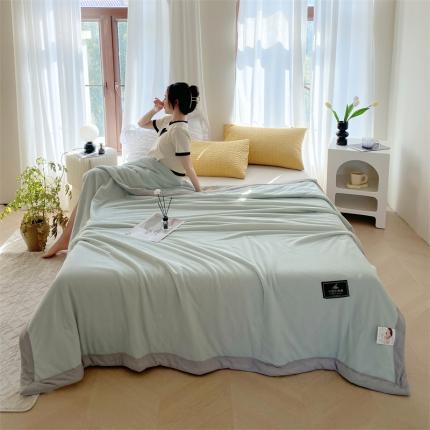 91家纺网 家纺一手货源 找家纺 （总）兄弟坊 2023新款凉感丝华夫格纯色包边大豆夏被