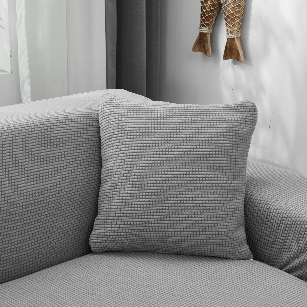 91家纺网 家纺一手货源 找家纺 丝绮鹿 2023新款玉米粒全包沙发套 贵妃沙发-浅灰