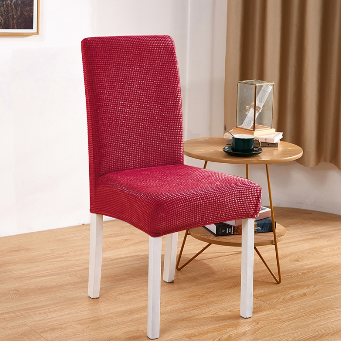 91家纺网 家纺一手货源 找家纺 丝绮鹿 2023新款玉米粒椅子套（全包常规款） 酒红