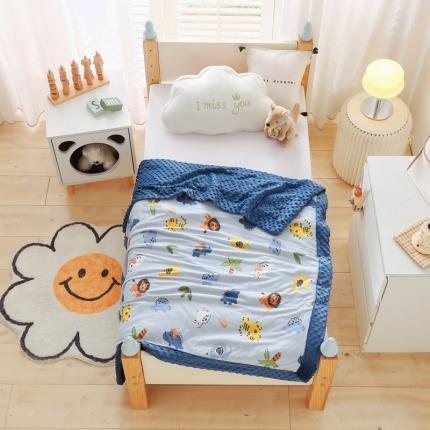 91家纺网 家纺一手货源 找家纺 （总）嗨生活 2023新款针织棉豆豆绒盖毯 夏被 幼儿园 儿童被子