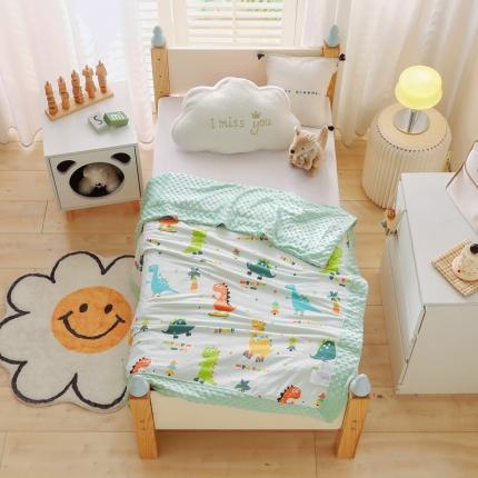 91家纺网 家纺一手货源 找家纺 （总）嗨生活 2023新款针织棉豆豆绒盖毯 夏被 幼儿园 儿童被子