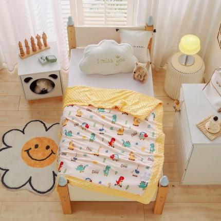 91家纺网 家纺一手货源 找家纺 （总）嗨生活 2023新款针织棉豆豆绒盖毯 夏被 幼儿园 儿童被子