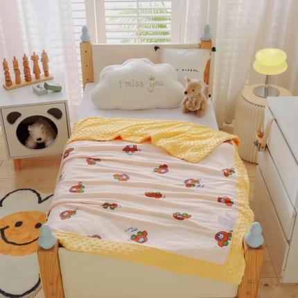 91家纺网 家纺一手货源 找家纺 （总）嗨生活 2023新款针织棉豆豆绒盖毯 夏被 幼儿园 儿童被子