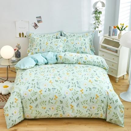 91家纺网 家纺一手货源 找家纺 卓越  2025新款128*68全棉印花四件套 花季沐歌