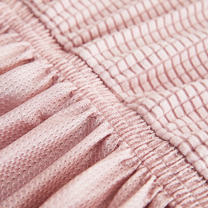 91家纺网 家纺一手货源 找家纺 丝绮鹿 2023新款玉米粒椅子套（裙边款） 暗粉