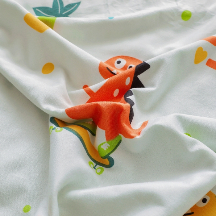 91家纺网 家纺一手货源 找家纺 2023新款针织棉豆豆绒盖毯 夏被 幼儿园 儿童被子 漫画恐龙