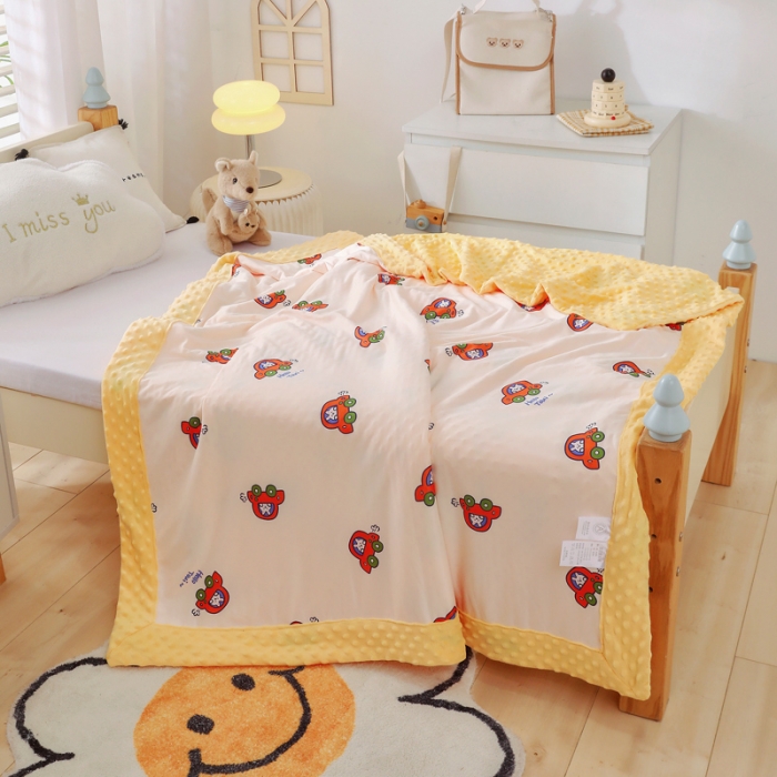 91家纺网 家纺一手货源 找家纺 2023新款针织棉豆豆绒盖毯 夏被 幼儿园 儿童被子 汽车小分队