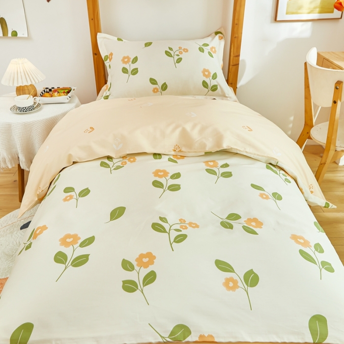 91家纺网 家纺一手货源 找家纺 卓越 2023新款128*68全棉印花三件套 恋恋花海