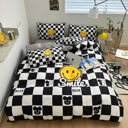 91家纺网 家纺一手货源 找家纺 色鬼布艺 2023新款博主风春夏冰丝四件套水洗真丝天丝床单床笠款四件套