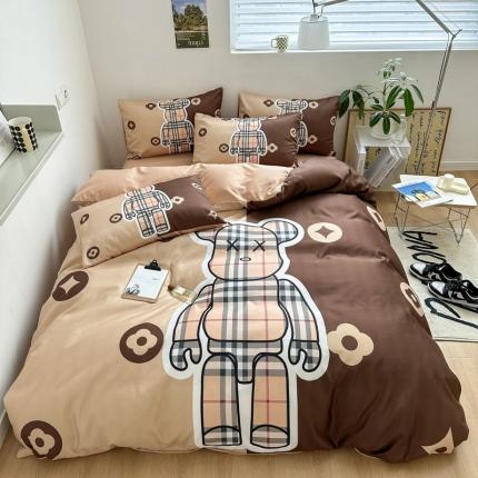 91家纺网 家纺一手货源 找家纺 色鬼布艺 2023新款博主风春夏冰丝四件套水洗真丝天丝床单床笠款四件套