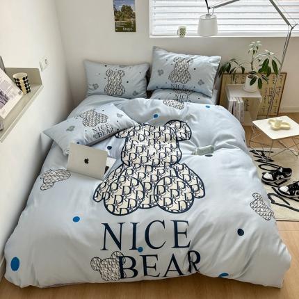 91家纺网 家纺一手货源 找家纺 色鬼布艺 2023新款博主风春夏冰丝四件套水洗真丝天丝床单床笠款四件套