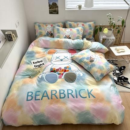 91家纺网 家纺一手货源 找家纺 色鬼布艺 2023新款博主风春夏冰丝四件套水洗真丝天丝床单床笠款四件套