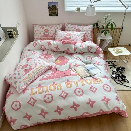 91家纺网 家纺一手货源 找家纺 色鬼布艺 2023新款博主风春夏冰丝四件套水洗真丝天丝床单床笠款四件套