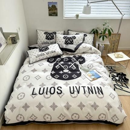 91家纺网 家纺一手货源 找家纺 色鬼布艺 2023新款博主风春夏冰丝四件套水洗真丝天丝床单床笠款四件套