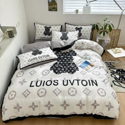 91家纺网 家纺一手货源 找家纺 色鬼布艺 2023新款博主风春夏冰丝四件套水洗真丝天丝床单床笠款四件套