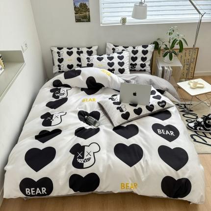 91家纺网 家纺一手货源 找家纺 色鬼布艺 2023新款博主风春夏冰丝四件套水洗真丝天丝床单床笠款四件套