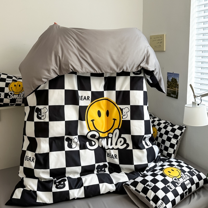 91家纺网 家纺一手货源 找家纺 色鬼布艺 2023新款博主风水洗真丝天丝床单床笠款四件套 表情