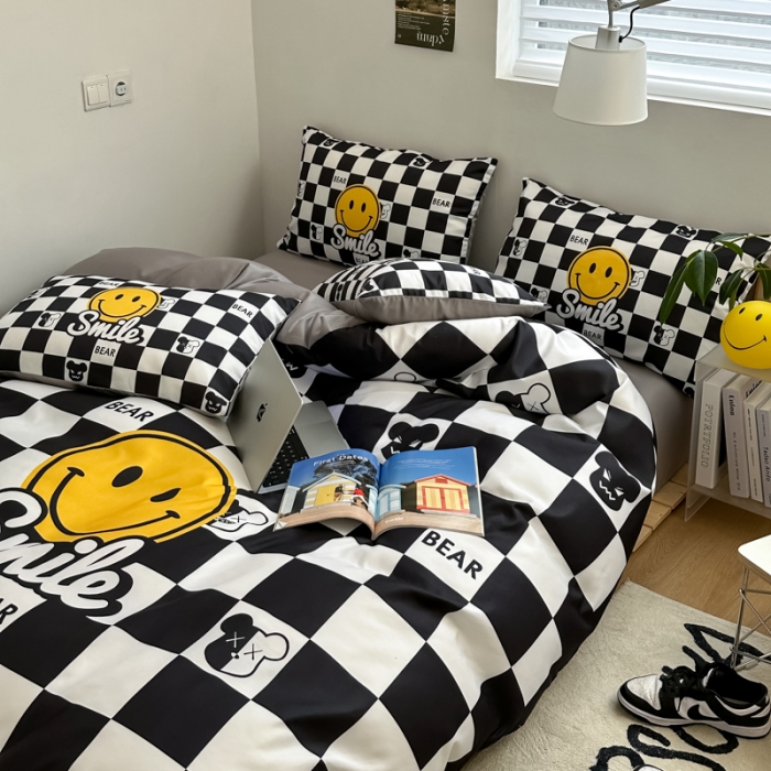 91家纺网 家纺一手货源 找家纺 色鬼布艺 2023新款博主风水洗真丝天丝床单床笠款四件套 表情