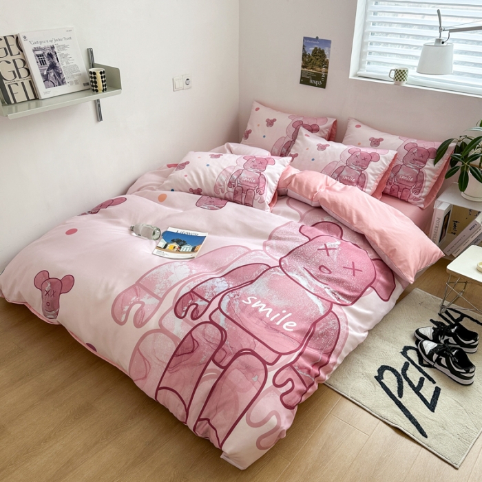 91家纺网 家纺一手货源 找家纺 色鬼布艺 2023新款博主风水洗真丝天丝床单床笠款四件套 流沙