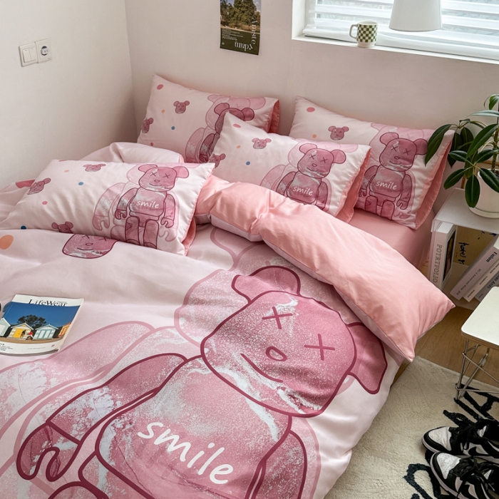 91家纺网 家纺一手货源 找家纺 色鬼布艺 2023新款博主风水洗真丝天丝床单床笠款四件套 流沙