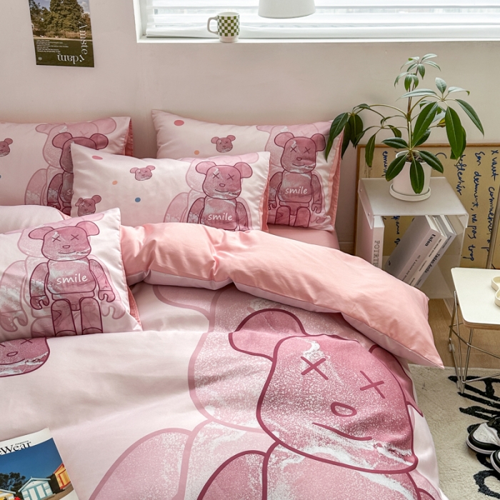 91家纺网 家纺一手货源 找家纺 色鬼布艺 2023新款博主风水洗真丝天丝床单床笠款四件套 流沙