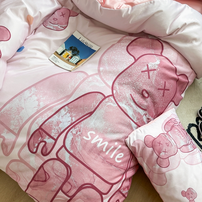 91家纺网 家纺一手货源 找家纺 色鬼布艺 2023新款博主风水洗真丝天丝床单床笠款四件套 流沙