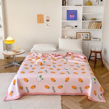 91家纺网 家纺一手货源 找家纺 爱丽丝 A类针织莫代尔超柔空气凉感卡通夏被 萝卜兔(粉色）