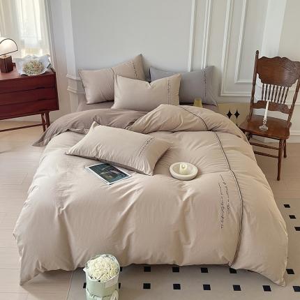 91家纺网 家纺一手货源 找家纺 （总）拼社 全棉水洗棉刺绣四件套纯棉床上用品