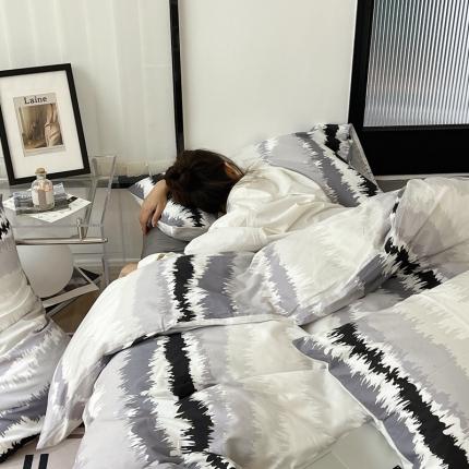 91家纺网 家纺一手货源 找家纺 蜜宿 2023新款全棉40支印花四件套 波纹