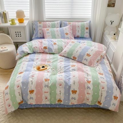 木堇家居 2023新款13372全棉印花四件套 星光小熊