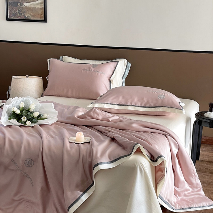 91家纺网 家纺一手货源 找家纺 (总) 汇庭 2023新款大豆蛋白纤维山茶花夏被