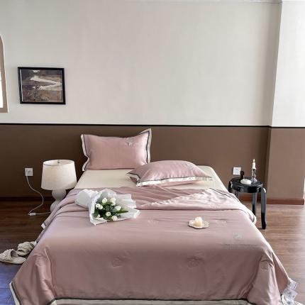 汇庭 2023新款大豆蛋白纤维山茶花夏被 豆沙粉