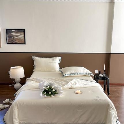 汇庭 2023新款大豆蛋白纤维山茶花夏被 珍珠白